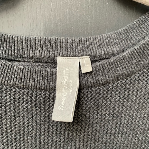 Sweaty Betty Grey Split Back Sweater Size Large - Picture 2 of 4